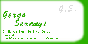 gergo serenyi business card